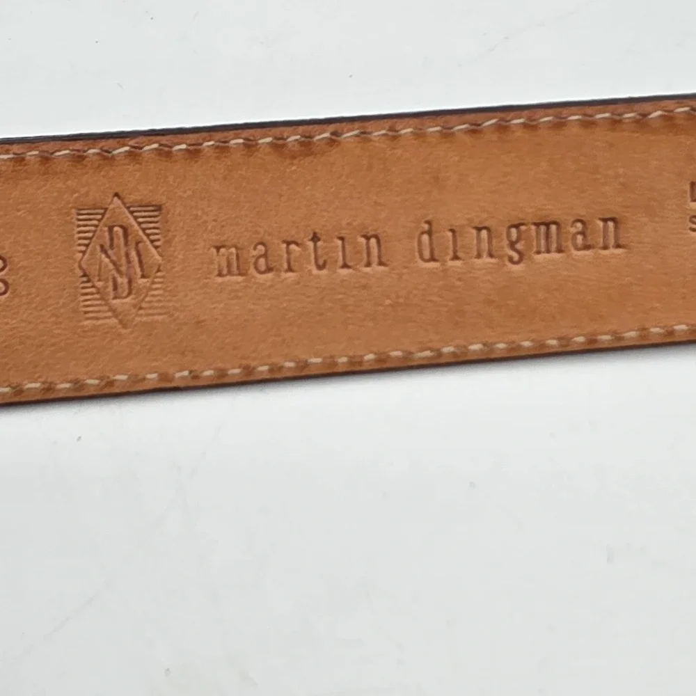 Martin Dingman Belt Mens 36 Brown Genuine‎ Lizard Exotic Classic Luxury Designer